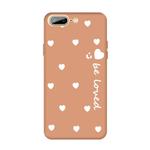 For iPhone 8 Plus / 7 Plus Smiling Face Multiple Love-hearts Pattern Colorful Frosted TPU Phone Protective Case(Coral Orange)