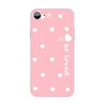 For iPhone SE 2022 / SE 2020 / 8 / 7 Smiling Face Multiple Love-hearts Pattern Colorful Frosted TPU Phone Protective Case(Pink)