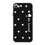 For iPhone SE 2022 / SE 2020 / 8 / 7 Smiling Face Multiple Love-hearts Pattern Colorful Frosted TPU Phone Protective Case(Black)