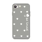 For iPhone SE 2022 / SE 2020 / 8 / 7 Smiling Face Multiple Love-hearts Pattern Colorful Frosted TPU Phone Protective Case(Gray)