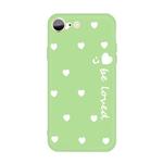 For iPhone SE 2022 / SE 2020 / 8 / 7 Smiling Face Multiple Love-hearts Pattern Colorful Frosted TPU Phone Protective Case(Green)