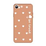For iPhone SE 2022 / SE 2020 / 8 / 7 Smiling Face Multiple Love-hearts Pattern Colorful Frosted TPU Phone Protective Case(Coral Orange)