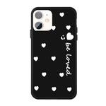 For iPhone 11 Smiling Face Multiple Love-hearts Pattern Colorful Frosted TPU Phone Protective Case(Black)