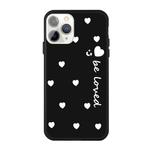 For iPhone 11 Pro Smiling Face Multiple Love-hearts Pattern Colorful Frosted TPU Phone Protective Case(Black)