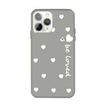 For iPhone 11 Pro Smiling Face Multiple Love-hearts Pattern Colorful Frosted TPU Phone Protective Case(Gray)