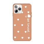 For iPhone 11 Pro Smiling Face Multiple Love-hearts Pattern Colorful Frosted TPU Phone Protective Case(Coral Orange)