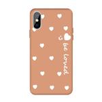 For iPhone XS Max Smiling Face Multiple Love-hearts Pattern Colorful Frosted TPU Phone Protective Case(Coral Orange)