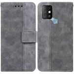 For Infinix Hot 10 X682 Geometric Embossed Leather Phone Case(Grey)