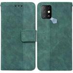 For Infinix Hot 10 X682 Geometric Embossed Leather Phone Case(Green)