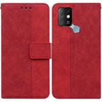 For Infinix Hot 10 X682 Geometric Embossed Leather Phone Case(Red)