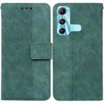 For Infinix Hot 11 X662 Geometric Embossed Leather Phone Case(Green)