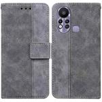 For Infinix Hot 11s X6812 Geometric Embossed Leather Phone Case(Grey)