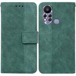 For Infinix Hot 11s X6812 Geometric Embossed Leather Phone Case(Green)