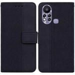For Infinix Hot 11s X6812 Geometric Embossed Leather Phone Case(Black)