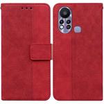 For Infinix Hot 11s X6812 Geometric Embossed Leather Phone Case(Red)