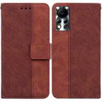 For Infinix Hot 11S NFC X6812B Geometric Embossed Leather Phone Case(Brown)