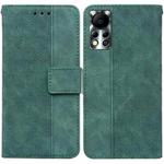 For Infinix Hot 11S NFC X6812B Geometric Embossed Leather Phone Case(Green)