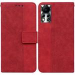 For Infinix Hot 11S NFC X6812B Geometric Embossed Leather Phone Case(Red)