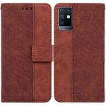 For Infinix Note 10 X693 Geometric Embossed Leather Phone Case(Brown)