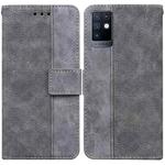 For Infinix Note 10 X693 Geometric Embossed Leather Phone Case(Grey)