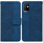 For Infinix Note 10 X693 Geometric Embossed Leather Phone Case(Blue)