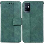 For Infinix Note 10 X693 Geometric Embossed Leather Phone Case(Green)