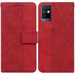 For Infinix Note 10 X693 Geometric Embossed Leather Phone Case(Red)