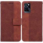 For Infinix Note 10 Pro X695 Geometric Embossed Leather Phone Case(Brown)