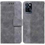 For Infinix Note 10 Pro X695 Geometric Embossed Leather Phone Case(Grey)