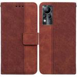 For Infinix Note 11 Geometric Embossed Leather Phone Case(Brown)