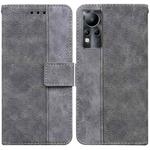 For Infinix Note 11 Geometric Embossed Leather Phone Case(Grey)