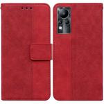 For Infinix Note 11 Geometric Embossed Leather Phone Case(Red)