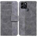 For Infinix Smart 6 Geometric Embossed Leather Phone Case(Grey)