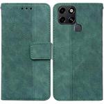 For Infinix Smart 6 Geometric Embossed Leather Phone Case(Green)