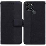For Infinix Smart 6 Geometric Embossed Leather Phone Case(Black)