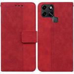For Infinix Smart 6 Geometric Embossed Leather Phone Case(Red)