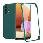 For Samsung Galaxy A32 5G Imitation Liquid Silicone 360 Full Body Phone Case(Deep Green)