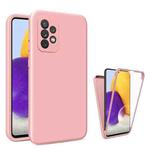 For Samsung Galaxy A72 5G / 4G Imitation Liquid Silicone 360 Full Body Phone Case(Pink)