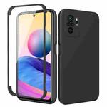 For Xiaomi Redmi Note 10 Imitation Liquid Silicone 360 Full Body Phone Case(Black)