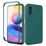 For Xiaomi Redmi Note 10 Imitation Liquid Silicone 360 Full Body Phone Case(Deep Green)