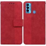 For Tecno Camon 18i Geometric Embossed Leather Phone Case(Red)