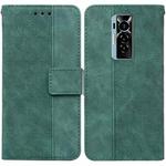 For Tecno Phantom X Geometric Embossed Leather Phone Case(Green)