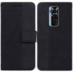 For Tecno Phantom X Geometric Embossed Leather Phone Case(Black)