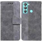 For Tecno Pop 5 LTE BD4 Geometric Embossed Leather Phone Case(Grey)