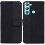 For Tecno Pop 5 LTE BD4 Geometric Embossed Leather Phone Case(Black)