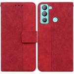 For Tecno Pop 5 LTE BD4 Geometric Embossed Leather Phone Case(Red)