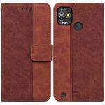 For Tecno Pop 5P Geometric Embossed Leather Phone Case(Brown)