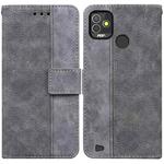 For Tecno Pop 5P Geometric Embossed Leather Phone Case(Grey)