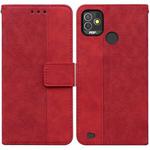 For Tecno Pop 5P Geometric Embossed Leather Phone Case(Red)