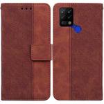 For Tecno Pova LD7 Geometric Embossed Leather Phone Case(Brown)